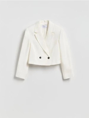 Reserved - Marynarka z lnem - biały