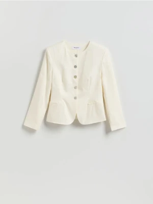 Reserved - Marynarka z lnem - biały