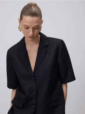 Reserved - Marynarka z lnem - czarny