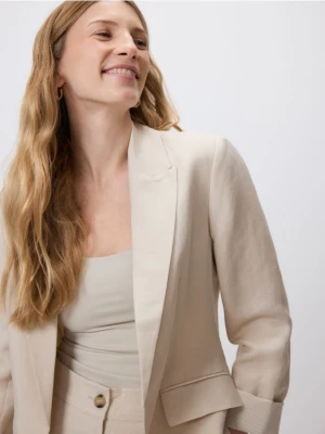 Reserved - Marynarka z lnem i wiskozą - beżowy