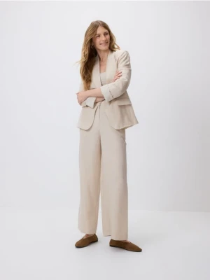 Reserved - Marynarka z lnem i wiskozą - beżowy