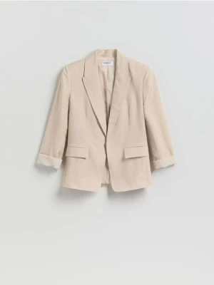 Reserved - Marynarka z lnem i wiskozą - beżowy
