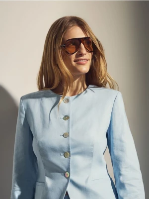 Reserved - Marynarka z lnem - jasnoniebieski