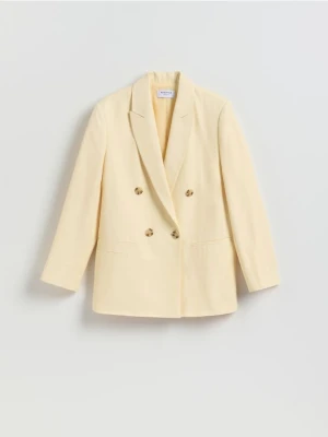 Reserved - Marynarka z lyocellem - jasnożółty