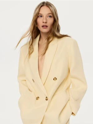 Reserved - Marynarka z lyocellem - jasnożółty