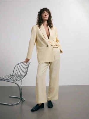 Reserved - Marynarka z lyocellem - jasnożółty