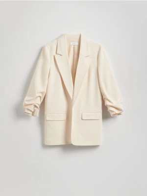 Reserved - Marynarka z marszczonymi rękawami - jasnożółty