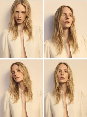 Reserved - Marynarka z modalu - złamana biel