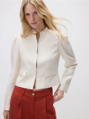 Reserved - Marynarka z modalu - złamana biel