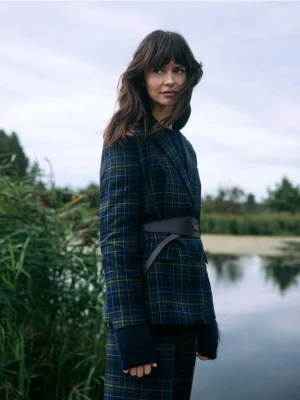 Reserved - Marynarka z ozdobnym paskiem - wielobarwny