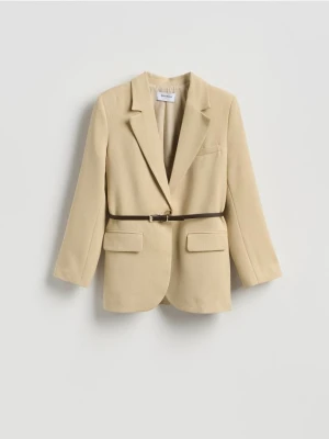 Reserved - Marynarka z paskiem - beżowy