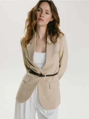 Reserved - Marynarka z paskiem - beżowy
