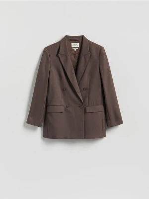 Reserved - Marynarka z wełną - brązowy