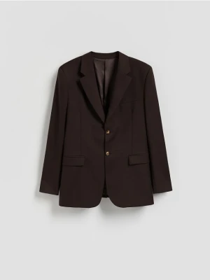 Reserved - Marynarka z wełną - brązowy