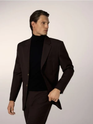 Reserved - Marynarka z wełną - brązowy