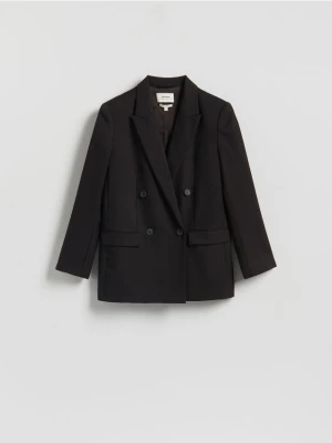 Reserved - Marynarka z wełną - ciemnobrązowy