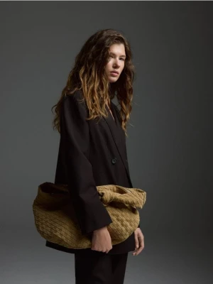 Reserved - Marynarka z wełną - ciemnobrązowy