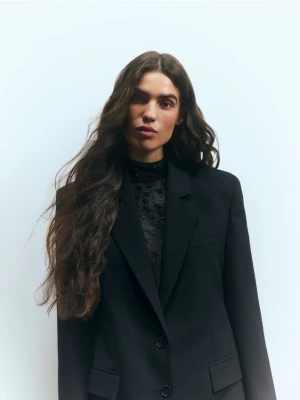 Reserved - Marynarka z wełną - czarny