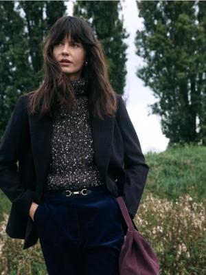 Reserved - Marynarka z wełną - fioletowy