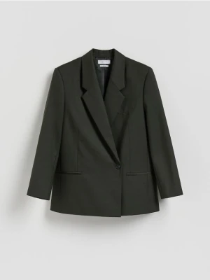 Reserved - Marynarka z wełną - zielony