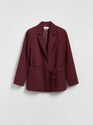 Zdjęcie produktu Reserved - Marynarka z wiązaniem - burgundowy