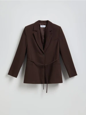 Reserved - Marynarka z wiązaniem - ciemnobrązowy