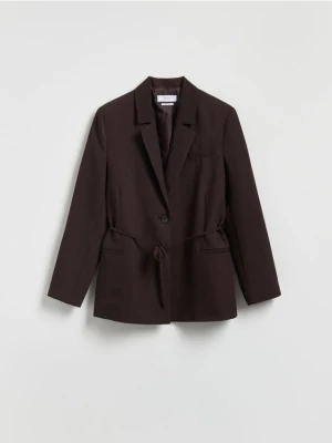 Reserved - Marynarka z wiązaniem - ciemnobrązowy