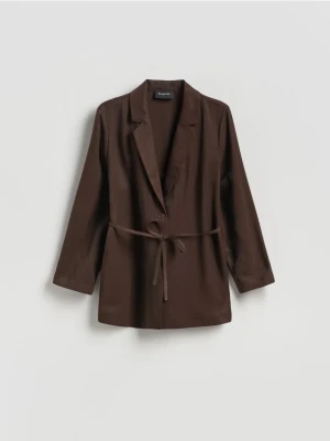 Reserved - Marynarka z wiązaniem - ciemnobrązowy