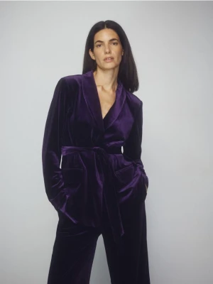 Reserved - Marynarka z wiązaniem - ciemnofioletowy