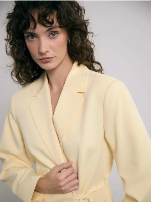 Reserved - Marynarka z wiązaniem - jasnożółty