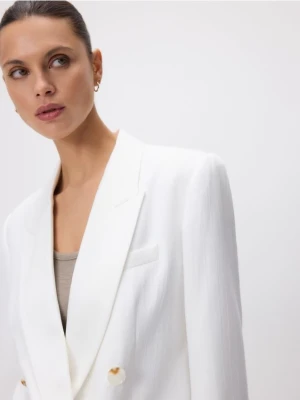 Reserved - Marynarka z wiskozą - biały