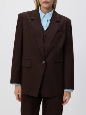 Reserved - Marynarka z wiskozą - ciemnobrązowy
