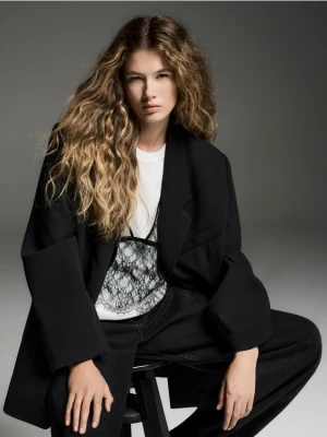 Reserved - Marynarka z wiskozą - czarny