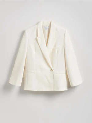 Reserved - Marynarka z wiskozą - złamana biel