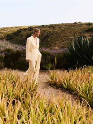 Reserved - Marynarka z wiskozy - jasnożółty