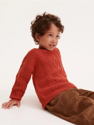 Reserved - Melanżowy sweter oversize - czerwony