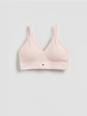 Reserved - Miękki biustonosz - pastelowy róż