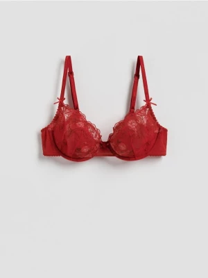 Reserved - Miękki biustonosz z fiszbiną - czerwony