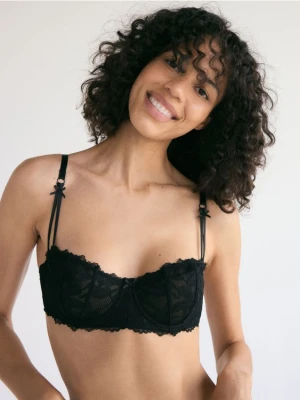 Reserved - Miękki biustonosz z fiszbinami - czarny