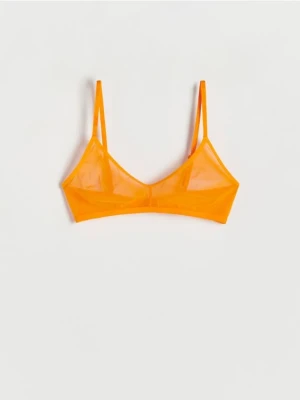 Reserved - Miękki biustonosz z siateczki - pomarańczowy