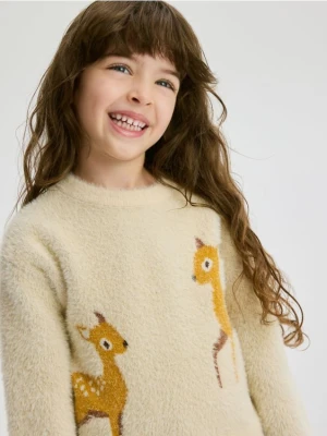 Reserved - Miękki sweter z aplikacją - wielobarwny