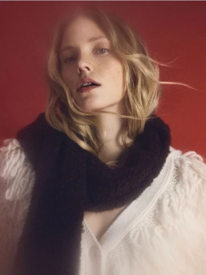 Reserved - Miękki szalik - ciemnobrązowy