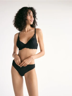 Reserved - Modulowany biustonosz z fiszbinami - czarny