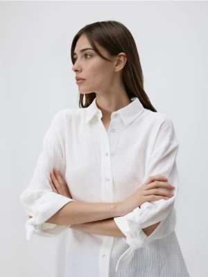 Reserved - Muślinowa koszula - biały