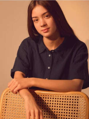 Reserved - Muślinowa koszula - czarny