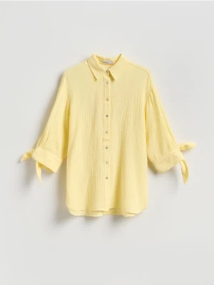 Reserved - Muślinowa koszula - jasnożółty