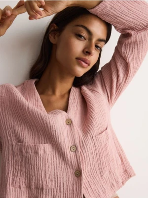 Reserved - Muślinowa koszula - koralowy