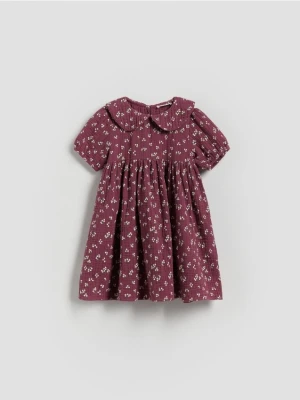 Reserved - Muślinowa sukienka - bordowy