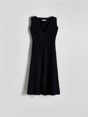 Reserved - Muślinowa sukienka - czarny