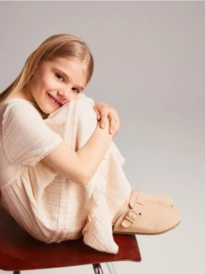 Reserved - Muślinowa sukienka - kremowy